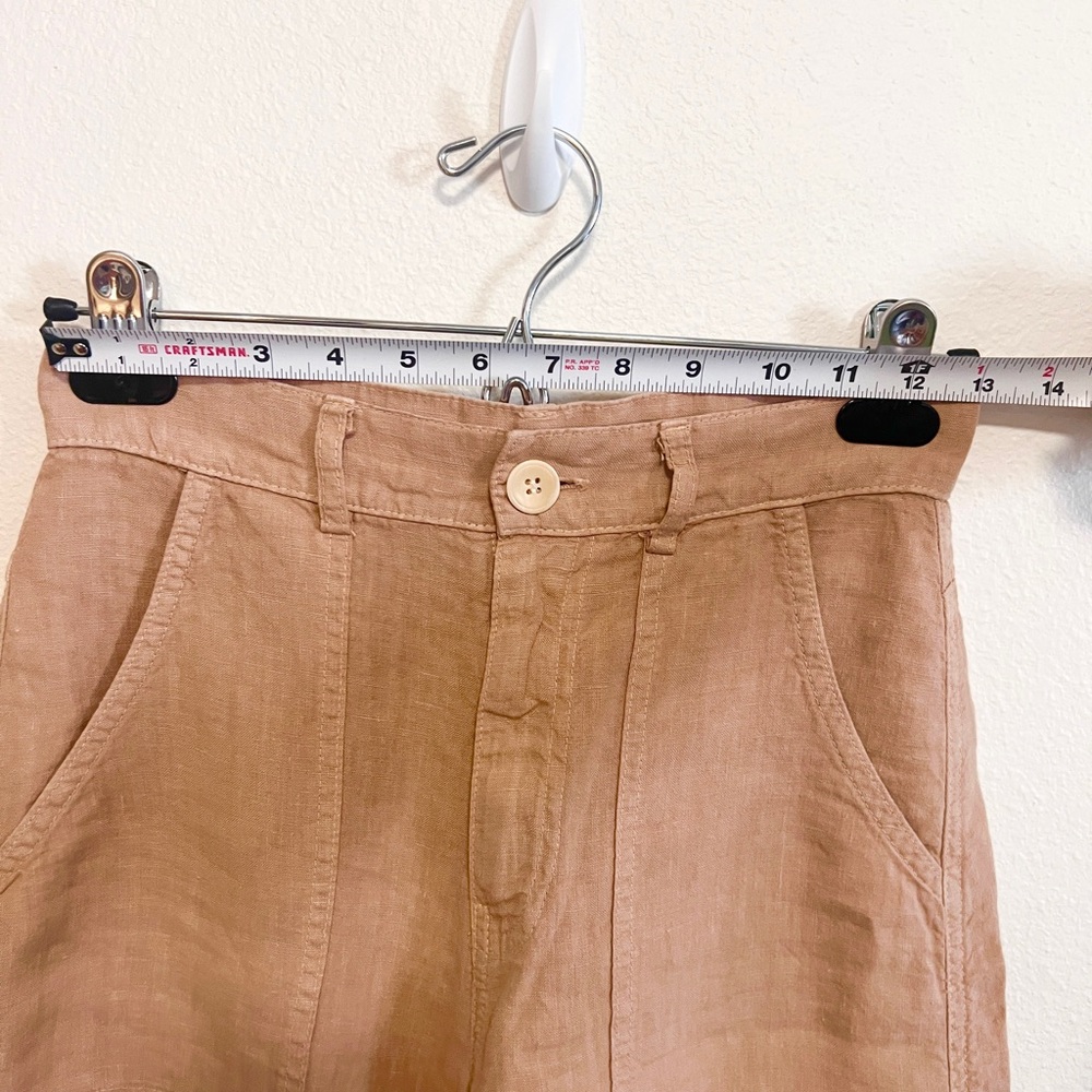 NWOT Enza Costa High waist wide leg linen pants. Size 0 / XS in oat milk - Picture 5 of 6